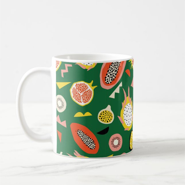 Mug Motif sans couture aux fruits tropicaux (Gauche)