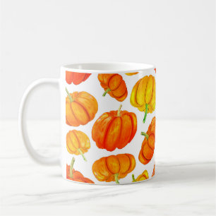 Mug Motif sans couture avec aquarelle dessinée orange