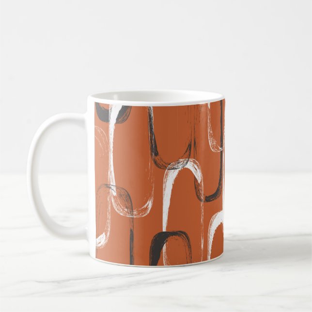 Mug Motif sans couture avec aquarelle orange  (Gauche)