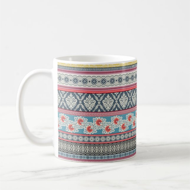 Mug Motif sans couture avec carreaux en patchwork. (Gauche)