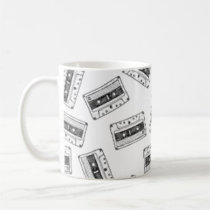 Mug Motif sans couture avec Cassette Compact en vintag