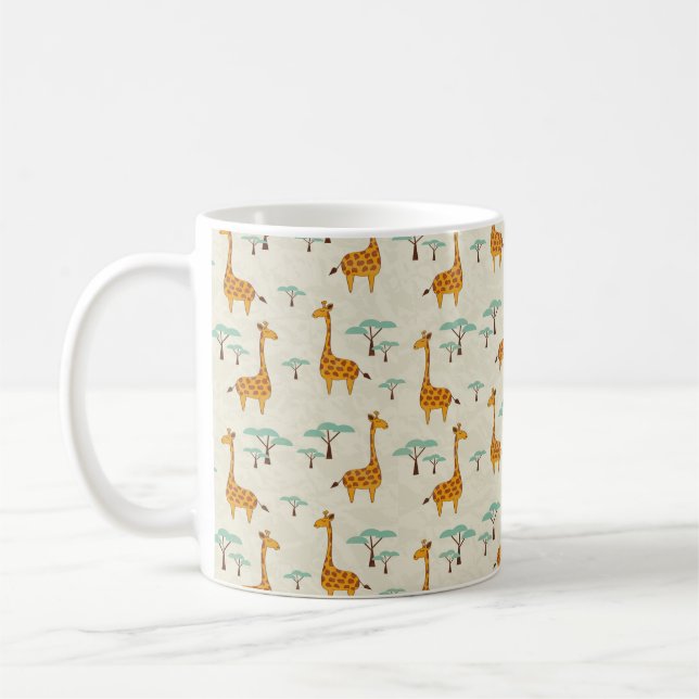 Mug Motif sans couture avec de jolies girafes et des a (Gauche)