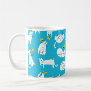 Mug Motif sans couture avec des chats drôles jouant av