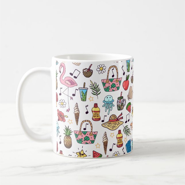 Mug Motif sans couture avec des éléments d'été. illust (Gauche)