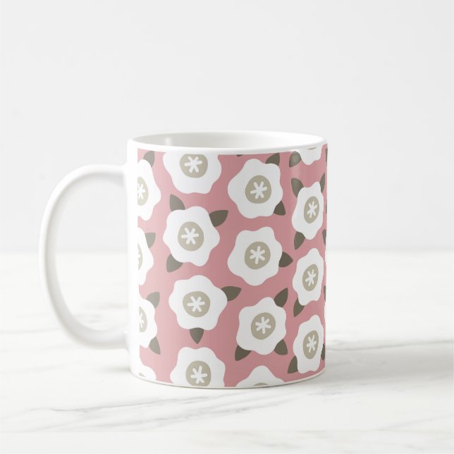 Mug Motif sans couture avec des fleurs mignonnes sur l (Gauche)