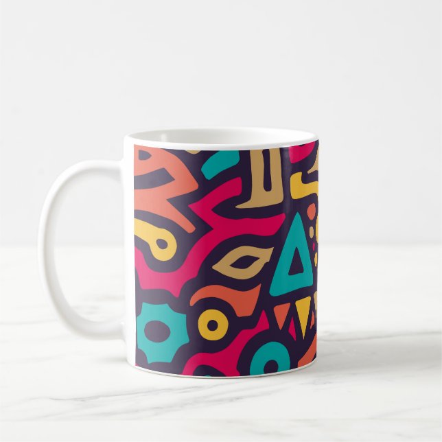 Mug Motif sans couture avec des formes courbes de graf (Gauche)