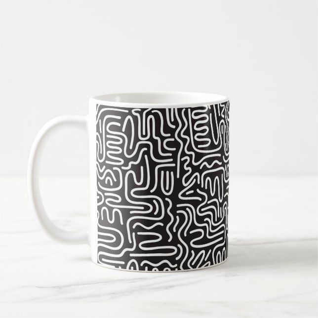 Mug Motif sans couture avec des lignes ondulées à dood (Gauche)