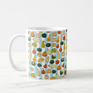 Mug Motif sans couture avec des squashe dessinés à la 