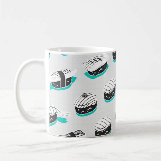 Mug Motif sans couture avec des sushis nigiri (Gauche)
