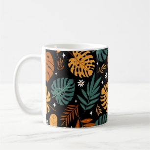 Mug Motif sans couture avec différents feuilles tropic