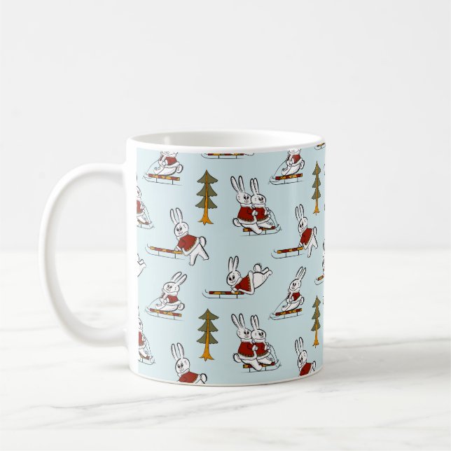 Mug Motif sans couture avec différents lapins sur les  (Gauche)