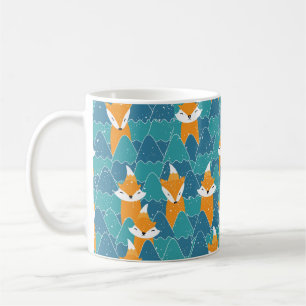 Mug Motif sans couture avec différents mignons renards