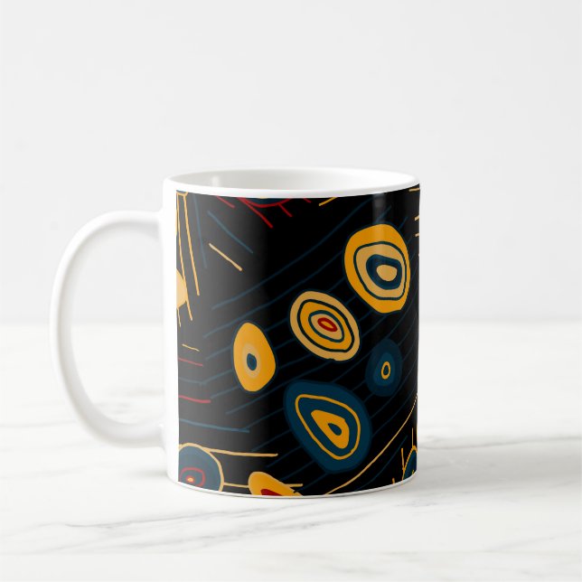 Mug Motif sans couture avec doodles modernes abstraits (Gauche)
