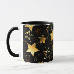 Mug Motif sans couture avec étoiles d'or