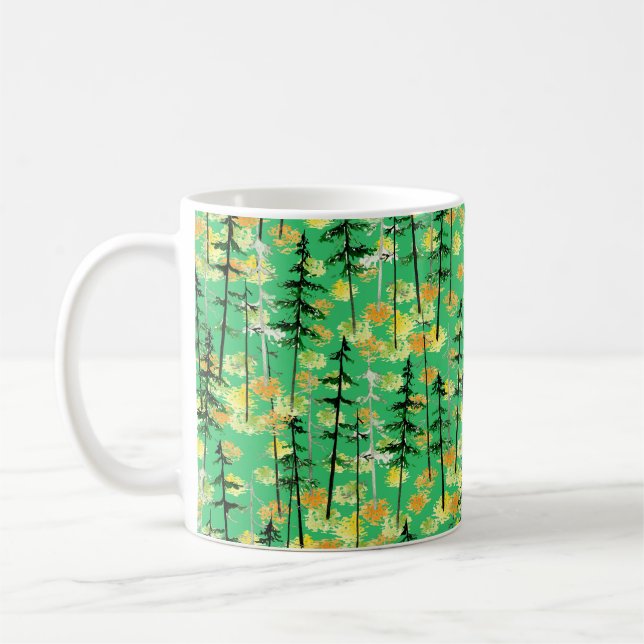 Mug Motif sans couture avec forêt d'automne (Gauche)