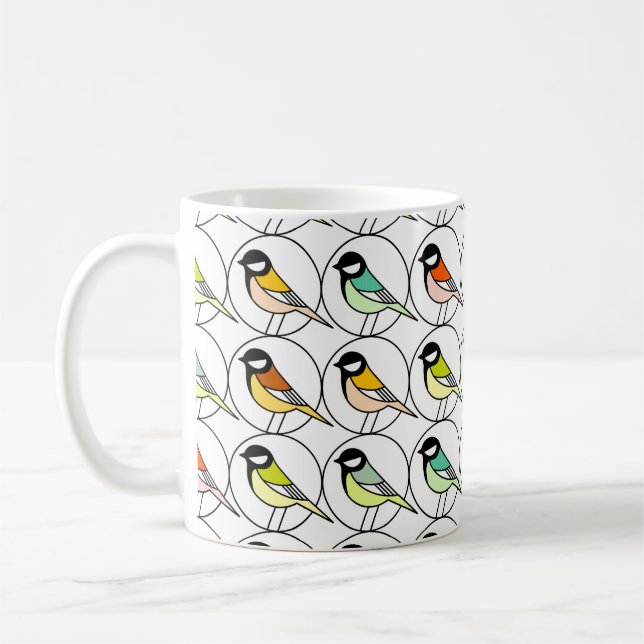 Mug Motif sans couture avec mésange (Gauche)