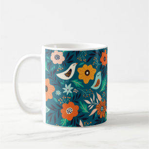 Mug Motif sans couture avec ornement fleuri