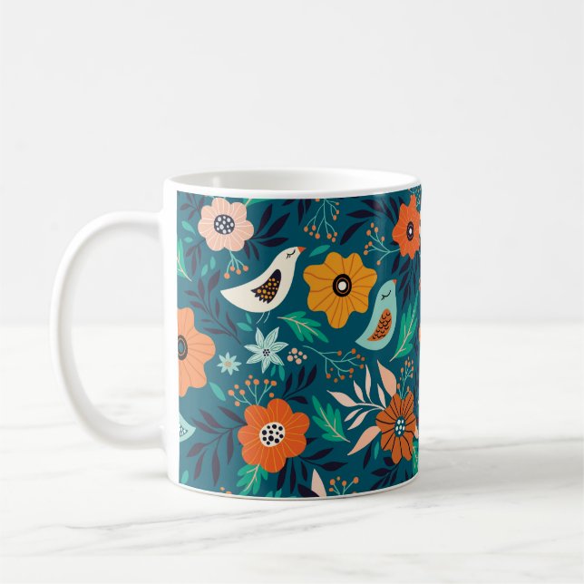 Mug Motif sans couture avec ornement fleuri (Gauche)