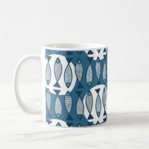 Mug Motif sans couture avec poisson bleu inspiré de sc