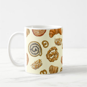 Mug Motif sans couture avec produit de boulangerie