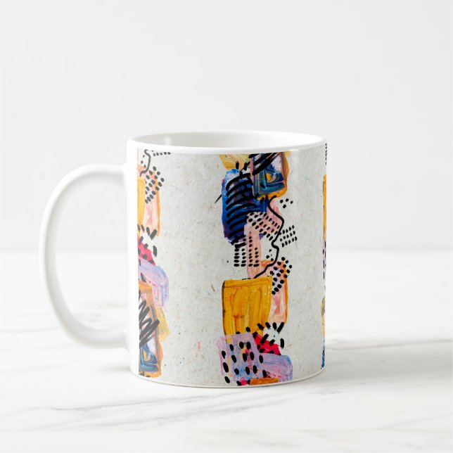 Mug Motif sans couture avec traits de peinture dessiné (Gauche)