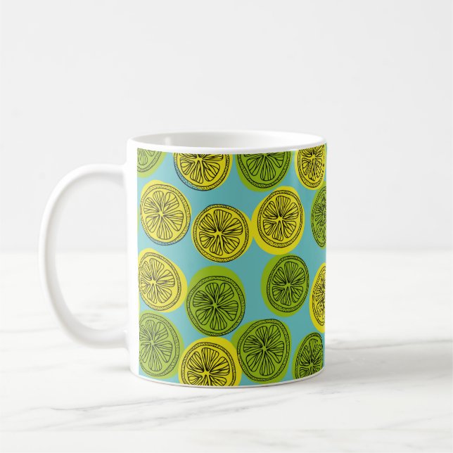 Mug Motif sans couture avec tranches de citron. illust (Gauche)