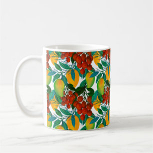 Mug Motif sans couture avec une mangue fraîche et exot