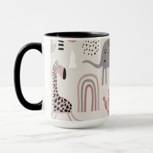 Mug Motif sans couture colorée avec des éléphants mign