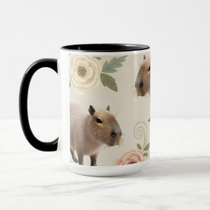 Mug Motif sans couture de capybara à l'aquarelle migno
