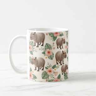 Mug Motif sans couture de capybara à l'aquarelle migno