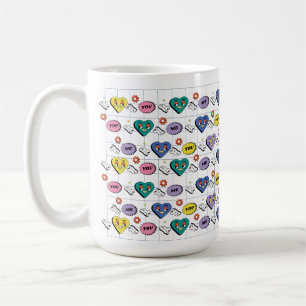 Mug Motif sans couture de cœur expressif rétro Y2K gro