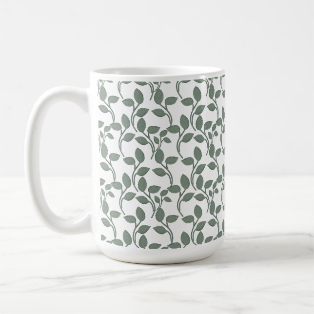 Mug Motif sans couture de feuille minimale | Botanique (Gauche)