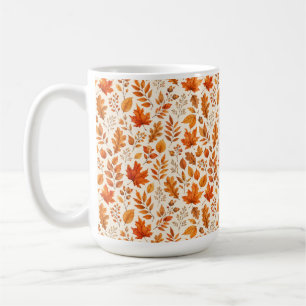 Mug Motif sans couture de feuilles d'automne chaudes