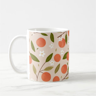 Mug Motif sans couture de fleur d'orange dessinée à la