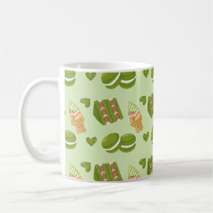 Mug Motif sans couture de friandises au matcha dessiné