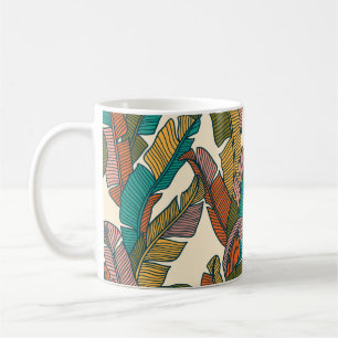 Mug Motif sans couture de palmiers tropicaux feuilles