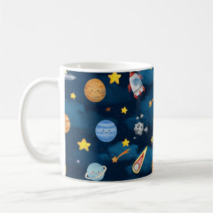 Mug Motif sans couture de planètes de l'espace extérie