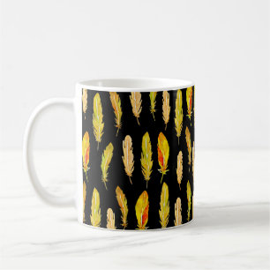 Mug Motif sans couture de plumes vives peintes en wat