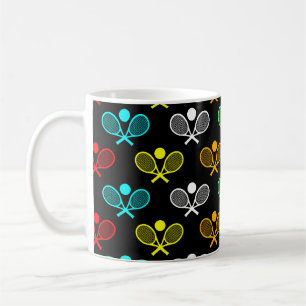 Mug Motif sans couture de tennis coloré - Raquette et