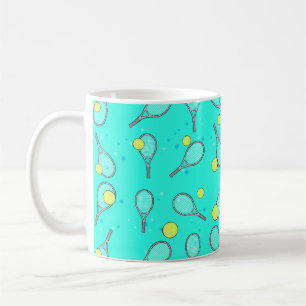 Mug Motif sans couture de tennis - Raquette et balle 
