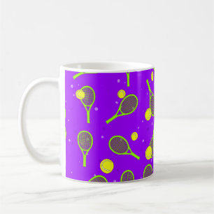 Mug Motif sans couture de tennis - Raquette et balle v