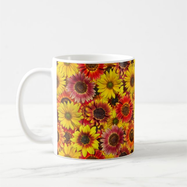 Mug Motif sans couture de tournesols (Gauche)
