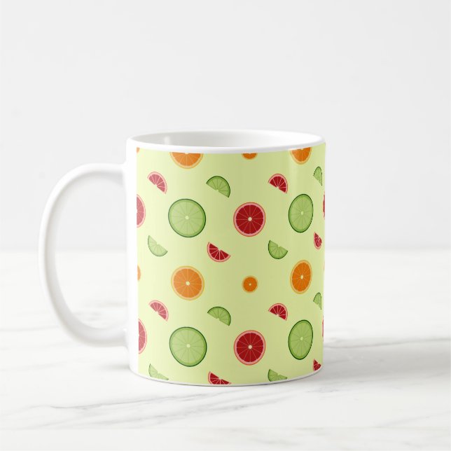 Mug Motif sans couture de tranche d'orange (Gauche)