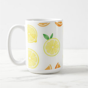 Mug Motif sans couture de tranches de citrus frais
