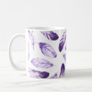 Mug Motif sans couture décorative avec plumes. Waterco