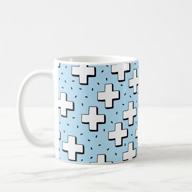 Mug motif sans couture dessiné à la main avec panneaux (Gauche)