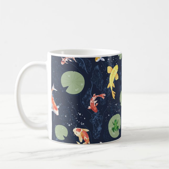 Mug Motif sans couture d'étang de carpes koï à l'aquar (Gauche)