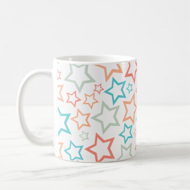 Mug Motif sans couture d'étoiles pastel rétro mignon  (Gauche)