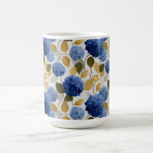 Mug Motif sans couture d'hortensia bleu élégant