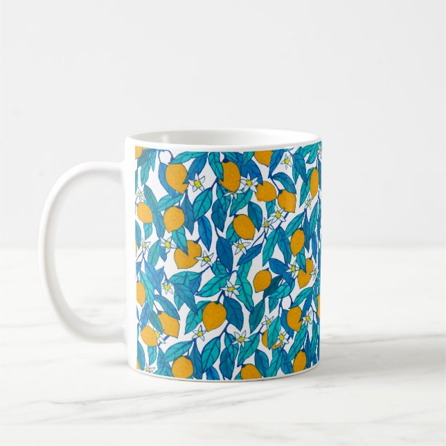 Mug Motif sans couture. Fleur de citron. Les fleurs so (Gauche)